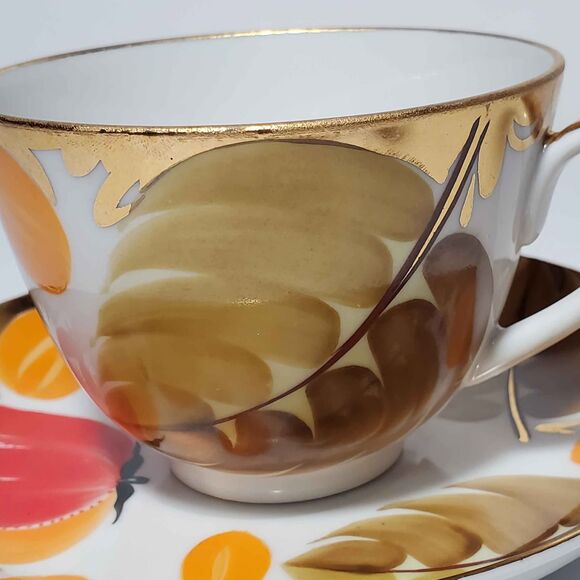 Lomonosov Teacup and Saucer Harvest Vintage - Picture 9 of 10